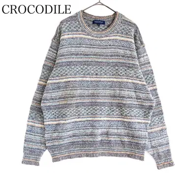 CROCODILE 크로커다일 새상품급 자카드 니트 (M) 스웨터 긴팔
