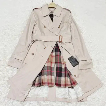 새상품급 매킨토시 런던 트렌치 하우스 체크 라이너 벨트