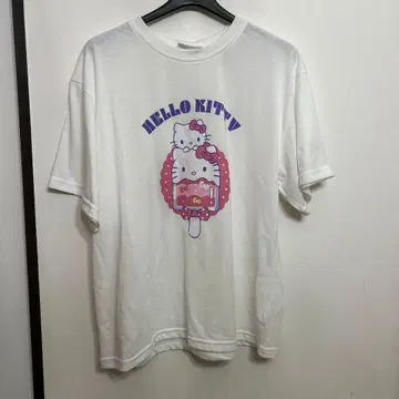 새상품 헬로키티 T셔츠 화이트 M 아이스 패턴