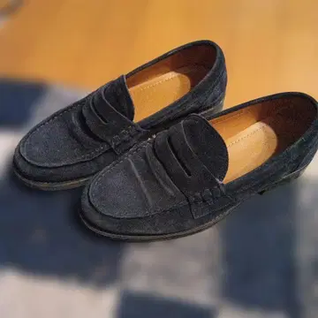 ZARA 다크 블루 스웨이드 로퍼 40