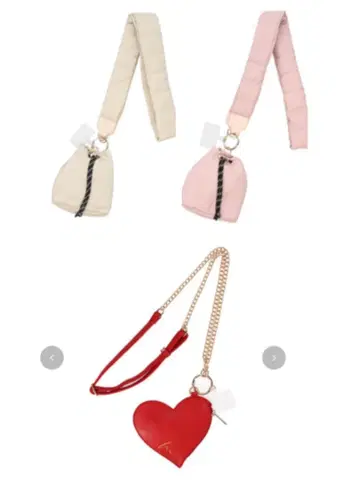 시마무라 MUMU 파우치 포함 숄더백 & 하트 파우치 포함 숄더 스트랩