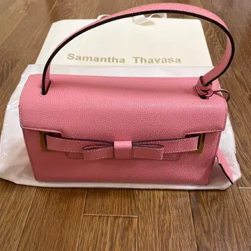 사만사 타바사 핑크 가죽 핸드백