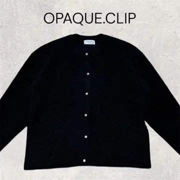 새상품급 OPAQUE.CLIP 샤기 가디건 블랙 M 사이즈