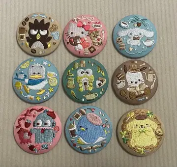 산리오 자수 캔뱃지 9개 세트