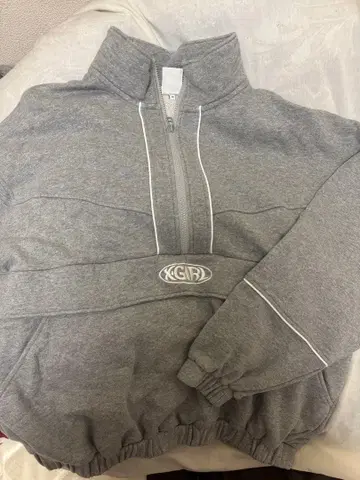 XGIRL 그레이 하프 지퍼 트레이닝복