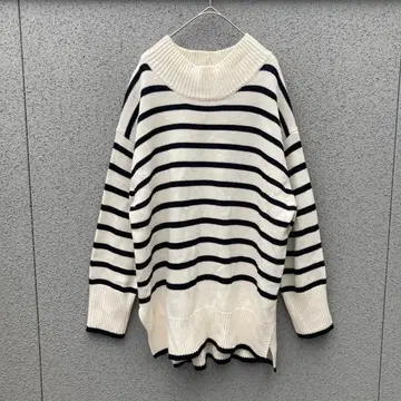 2970 [글로벌 워크] L 스트라이프 스웨터 보더 오버 사이즈