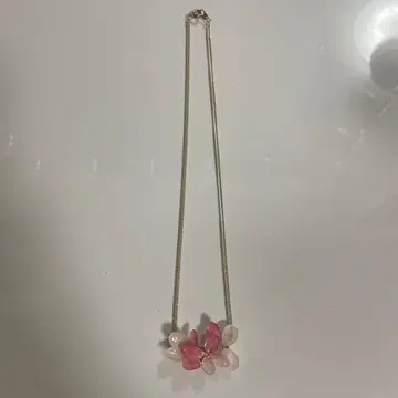 수국 목걸이 핑크 화이트