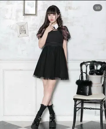 pium 도트 튤 컷 아웃 원피스