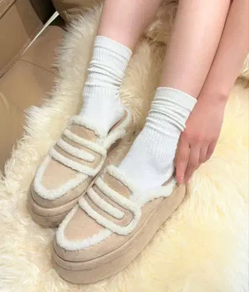 ESPERANZA 복슬복슬 보아 클로그 L 사이즈 베이지