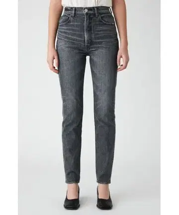 다크 그레이 하이웨스트 스트레이트 데님