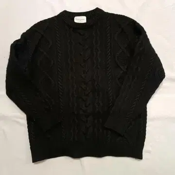 유나이티드 애로우즈 케이블 니트 블랙 울