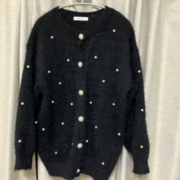 펄 샤기 가디건 미사용 새상품