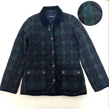 랄프 로렌 키즈 150 타탄 체크 퀼팅 자켓