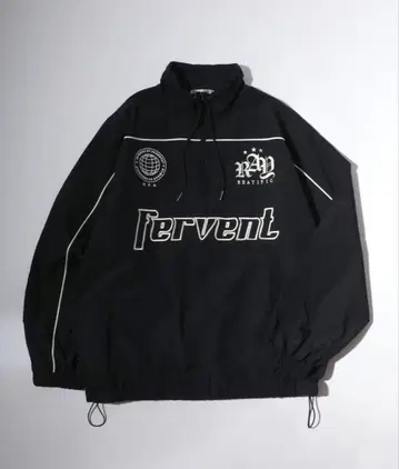 블랙 로고 나일론 자켓