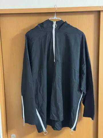 0658 오버 사이즈 반지 지퍼 풀오버 후드티