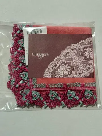 25ans 근자와 레이스 손수건 코랄 핑크 미개봉 새상품