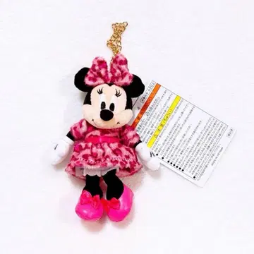 디즈니 미니 레오파드 무늬 표범 무늬 봉제 인형 참 봉제 인형 키링