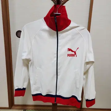 PUMA 집업 자켓 화이트/레드