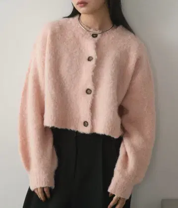 핑크 버튼 가디건 F 사이즈