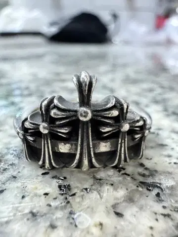 925 실버 고딕 펑크 스타일 크로스 반지