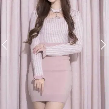 pium 비쥬 초커 니트 원피스