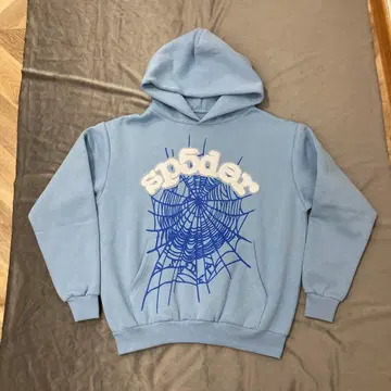 Sp5der 후드티 스카이블루 사이즈 S .
