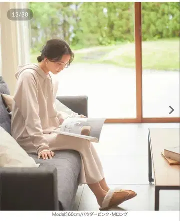 [따뜻한 보온] 맨투맨 맥시 후드티 원피스 [E1121] 파우더 핑크