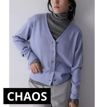 카오스 23FW 울 가디건 블루