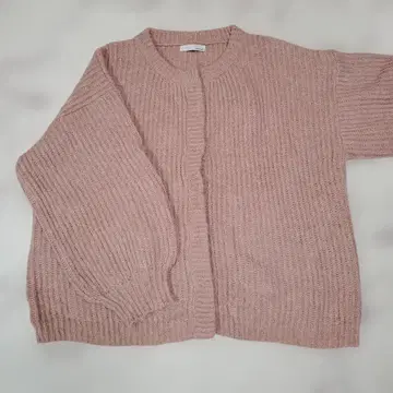 핑크 니트 가디건 긴팔