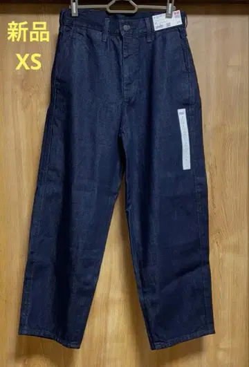 유니클로 UNIQLO 와이드 테이퍼드 청바지 68 블루 XS