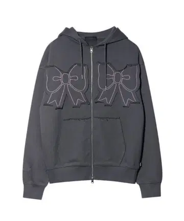 YOUHEE 리본 자수 후드티