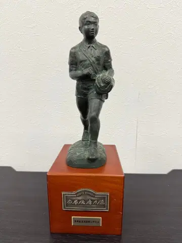 레어 레트로 성교신문 소년상 브론즈풍 조각상 인테리어 입상 받침대 포함