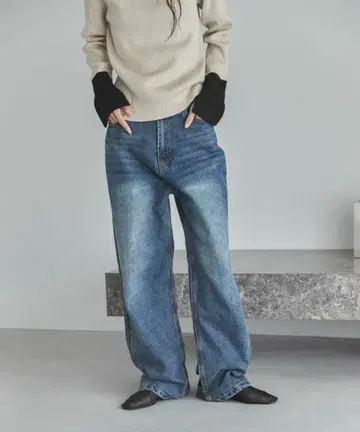 컨디션 최상 feepur 베이직 스트레이트 데님 색스 블루 M