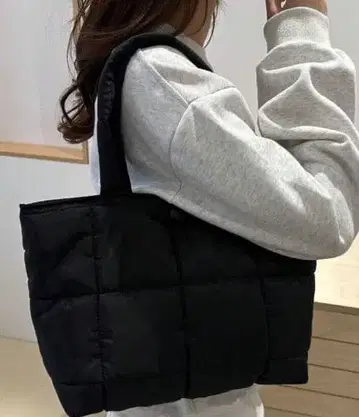 퀼팅 토트백 가을/겨울 블랙 인기 심플