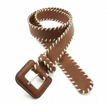 브라운 가죽 폭넓은 벨트