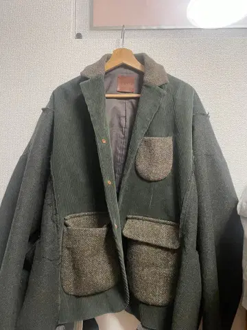 etsinta 에신타 다크 그린 코듀로이 자켓 프리 사이즈