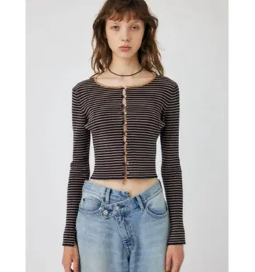 moussy 리브 니트 가디건