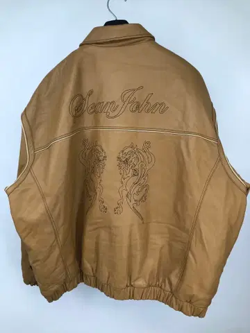 숀 존 가죽 자켓 6XL 카멜