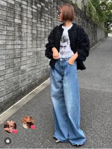 시뉴 트위드 자켓 블랙