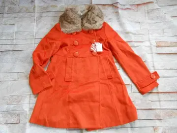 h02 RecHerie A라인 코트 퍼 옷깃 오렌지 M 미사용 새상품