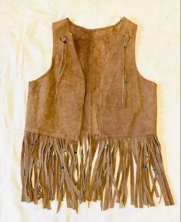 가죽 베스트 프린지 베스트 y2k 웨스턴 히피 그런지