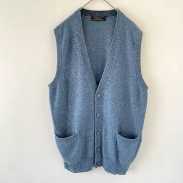 남성용 캐시미어 100% 프론트 오픈 베스트 스카이블루 블루