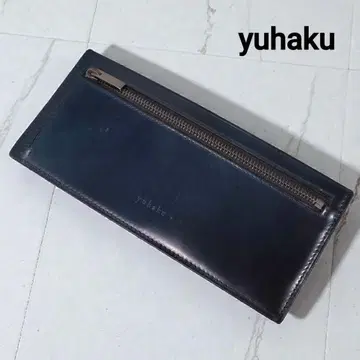 yuhaku 유하크 코도반 플랩리스 장지갑 블루 네이비