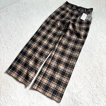 [새상품] 어반리서치 로쏘 일본제 체크 와이드 팬츠 울 안감