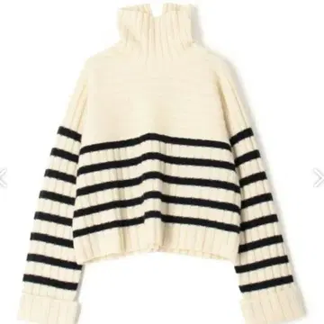 맥피 라무 캐시미어 리브 터틀넥 풀오버 니트 블라우스