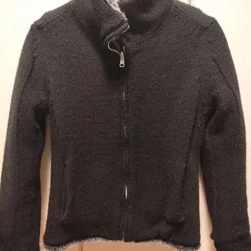 et vous 에부 블랙 니트 퍼 자켓 리버서블 M