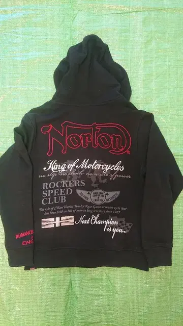 Norton 풀 집업 후드티 블랙