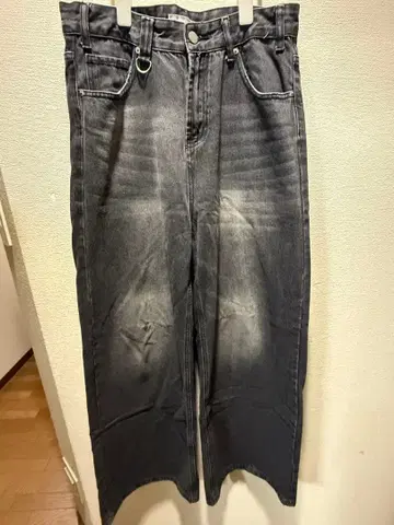 다크 그레이 와이드 데님 L