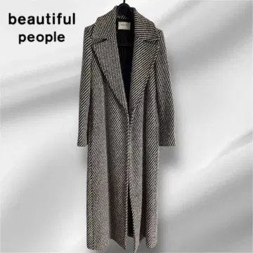 beautiful people 롱 코트 체크 무늬