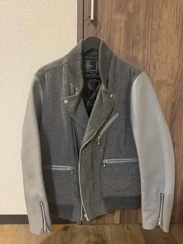 THEE HYSTERIC XXX 울 가죽 라이더 자켓